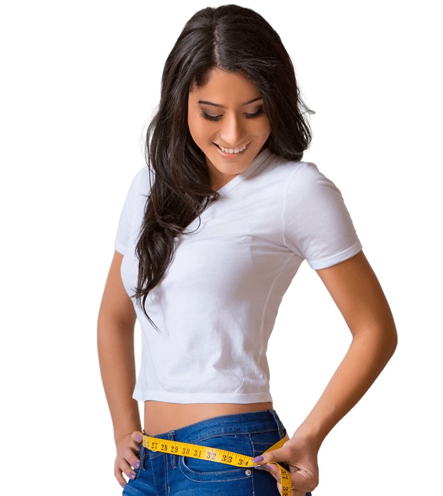 Woman posing with a measuring tape around her hips | Preferred Aesthetics & Wellness